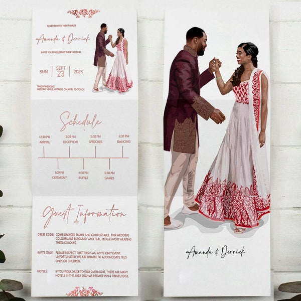 Z Fold Wedding Invitation Etsy