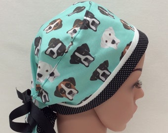 Ponytail Style Surgical Scrub Cap, Chemo Cap, Nurse Hat, Scrub Hat