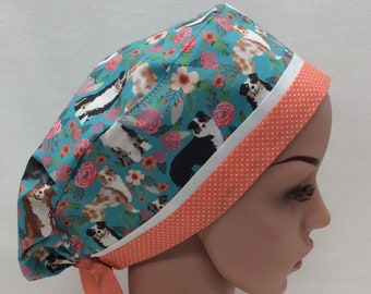 Australian Shepherd Surgical Scrub Cap, Chemo Cap, Nurse Hat, Scrub Hat