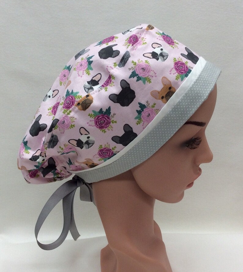 Surgical Scrub Cap, Chemo Cap, Nurse Hat, Scrub Hat, Traditional Tie Style image 1