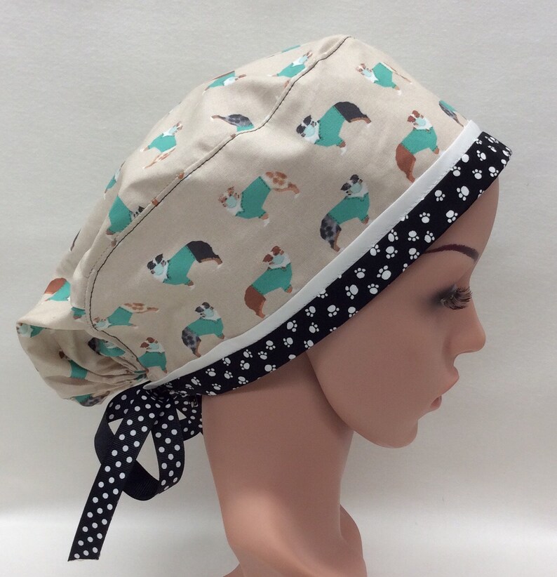 Surgical Scrub Cap, Chemo Cap, Nurse Hat, Scrub Hat, Traditional Tie Style image 1