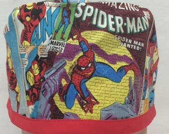 MEN'S Surgical Scrub Cap, Chemo Cap, Nurse Hat, Scrub Hat, Traditional Tie Style. Sm/Med/Lg avail.