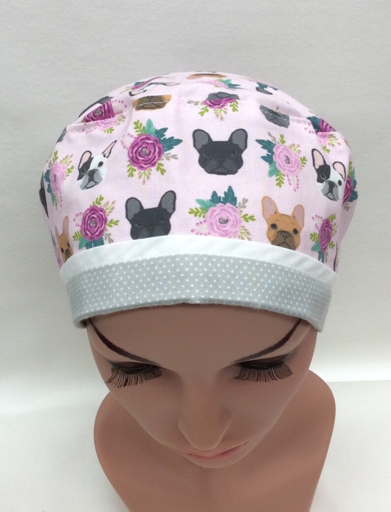 Surgical Scrub Cap, Chemo Cap, Nurse Hat, Scrub Hat, Traditional Tie Style image 3