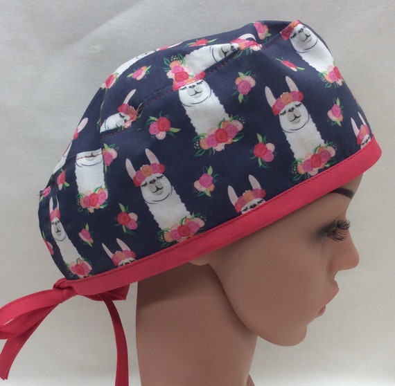 Llama Womens Short Hair Surgical Scrub Cap Chemo Cap Nurse Etsy