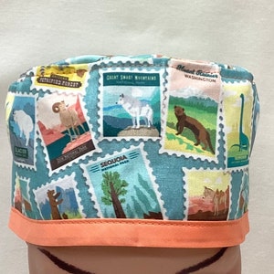 MEN&#39;S Surgical Scrub Cap, Chemo Cap, Nurse Hat, Scrub Hat, Traditional Tie Style. Sm/Med/Lg avail.