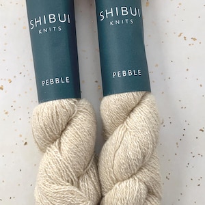 Shibui Knits Pebble in "Ivory", Two Hanks, Light Fingering Weight Yarn, Silk/Merino/Cashmere Blend, Light, Airy and Soft