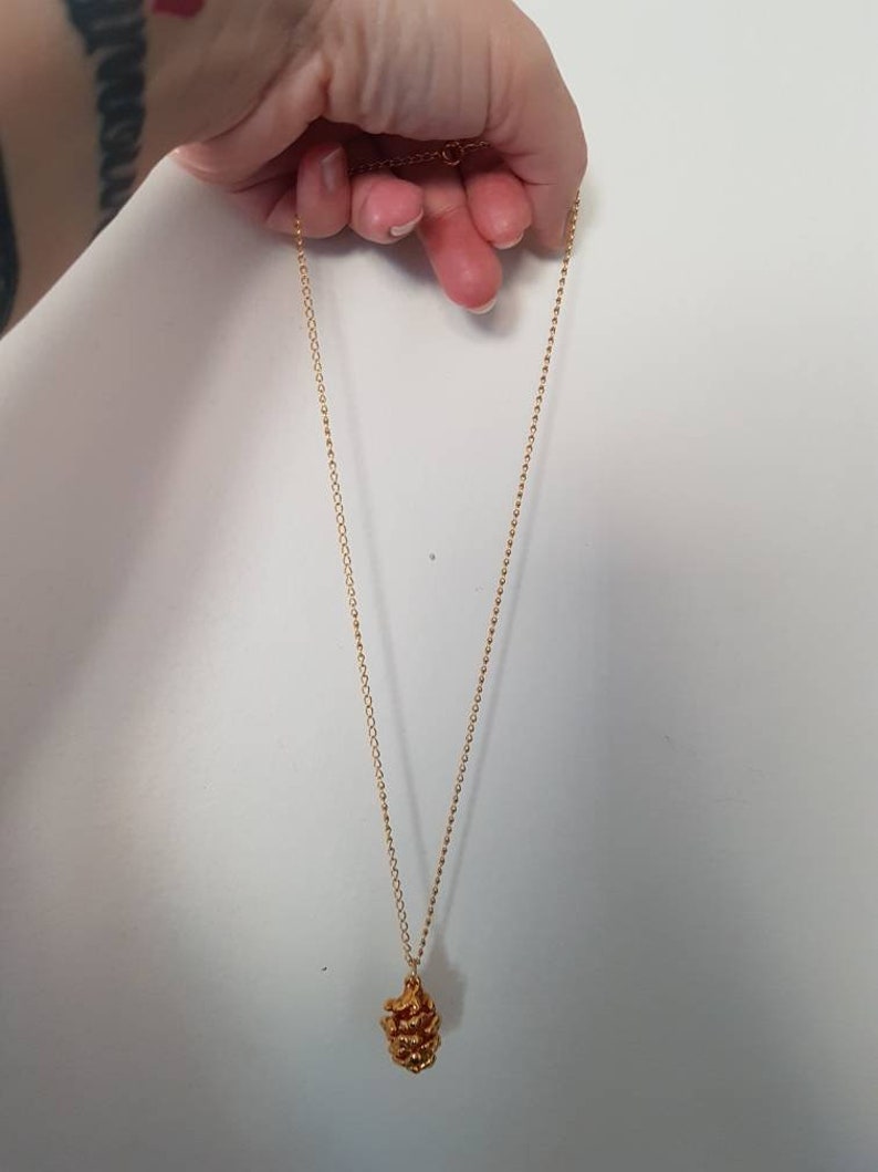 Gold-Encased Pinecone Necklace