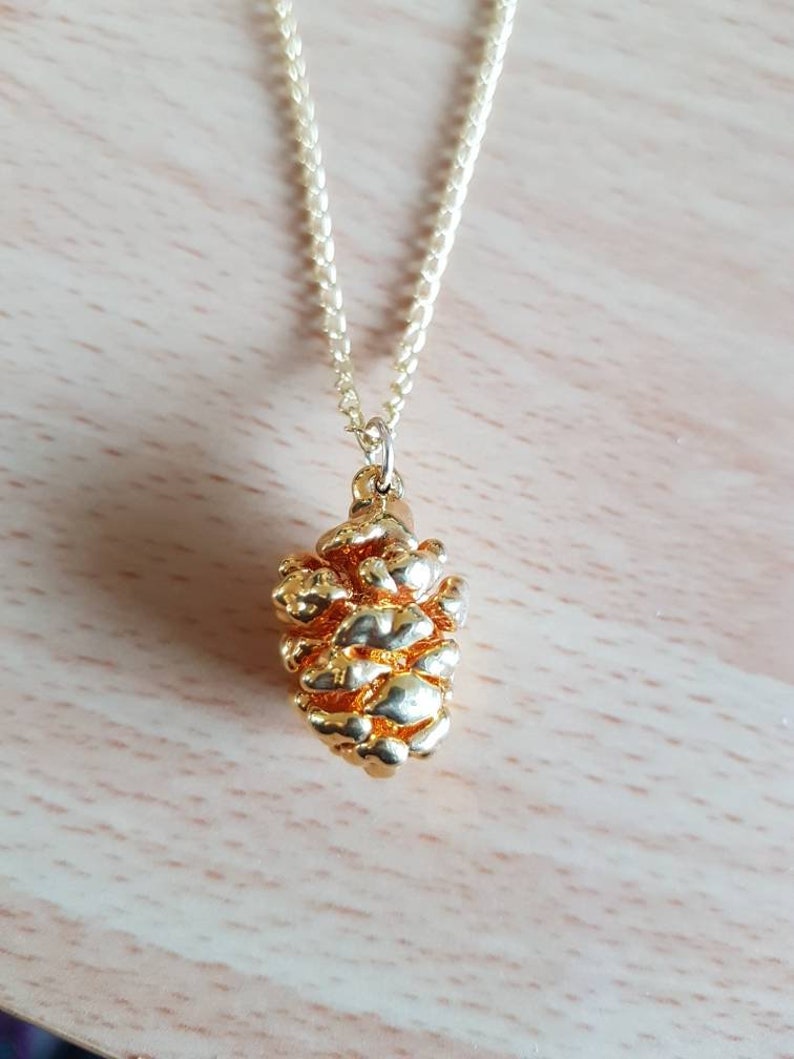 Gold-Encased Pinecone Necklace