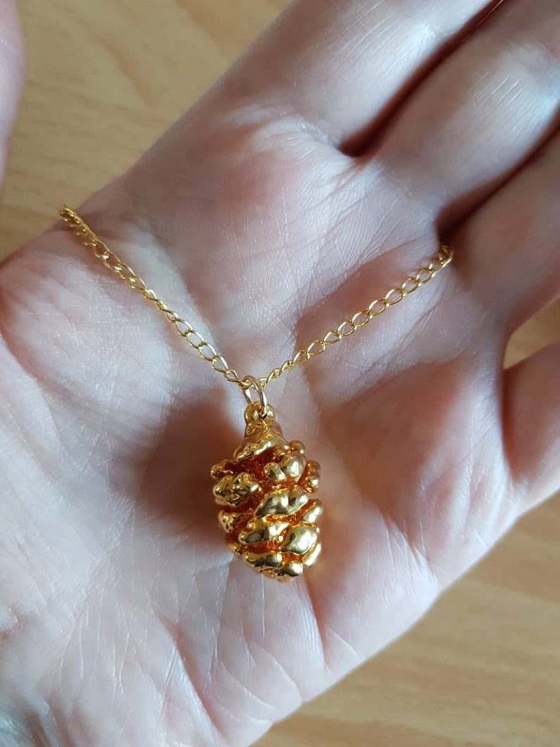 Gold-Encased Pinecone Necklace