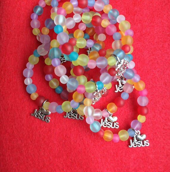I Love Jesus Bracelets Religious Jewelry for Kids Christian Etsy
