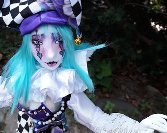 Circe Gothic OOAK Jester Clown Art Doll