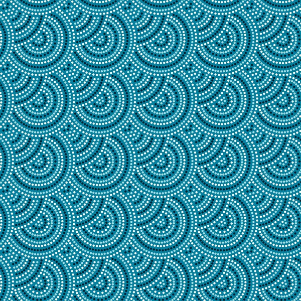 Blue fabric, Australian pointillist style, concentric navy circles. French cotton fabric with blue dots. 150 cms wide blue spheres fabric