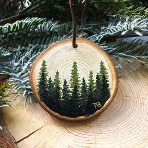 Wood Ornament Wood Slice Ornament Ornament Christmas Ornament Christmas Decor Christmas Decoration Rustic OrnamentHand Painted image 1