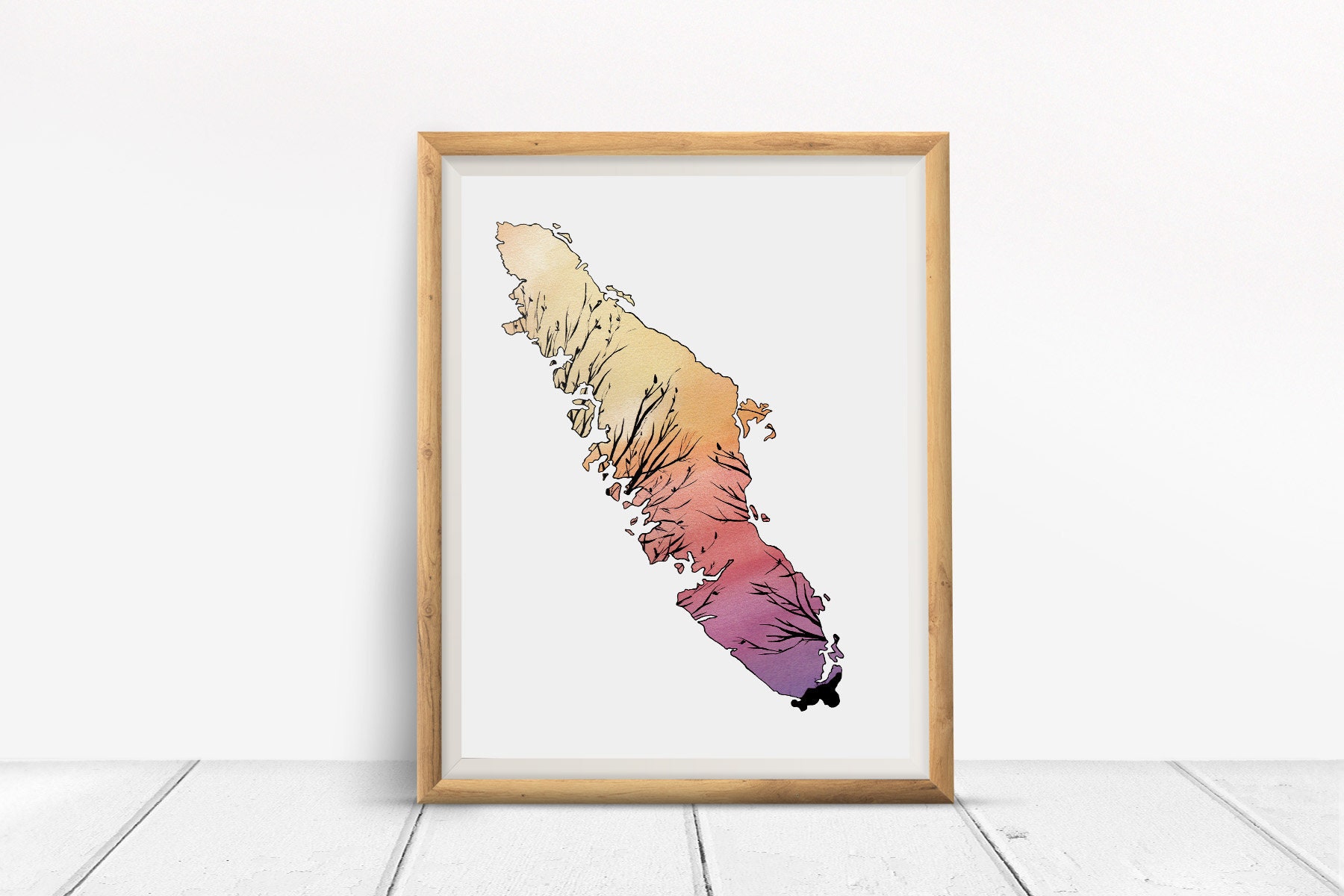 Vancouver Island Wall Art Vancouver Island Map Print Etsy