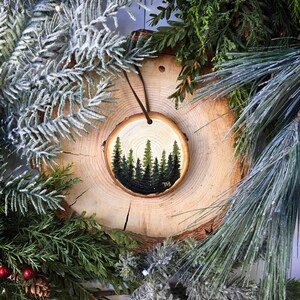 Wood Ornament Wood Slice Ornament Ornament Christmas Ornament Christmas Decor Christmas Decoration Rustic OrnamentHand Painted image 2