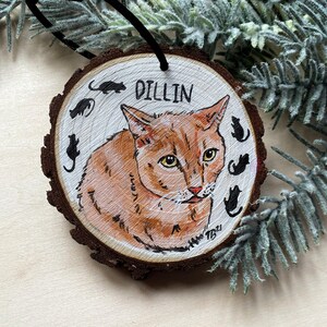 Cat Ornament Custom Cat Painting Personalized Cat Art Cat Portrait Cat memoir Custom Pet Ornament Hand Painted Pet Portrait image 6