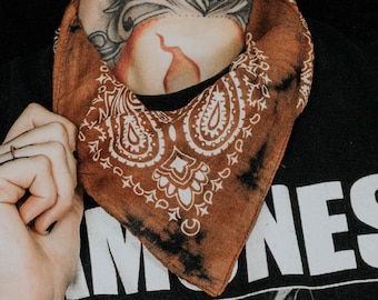 Punk Clothing - Bleached Bandana - Distressed Fashion - Y2K Clothes - Gothic Style - Alternative Fashion