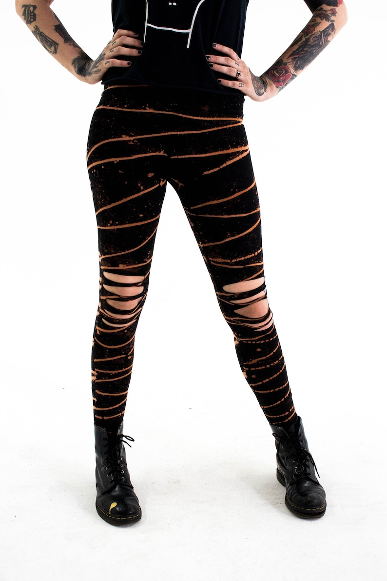 Loungewear Leggings Shredded Dreams Bleached Grunge Clothing Ripped Alternative Distressed Leggings Punk Post Apocalyptic Clothing