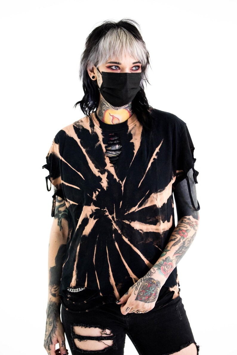 Custom Shirts - Punk Tees - Bleached - Distressed Top - Post Apocalyptic Clothing - Dystopian Style Bild 18