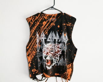 Custom band shirt - Reworked tee - Bleached shirt -  Vintage inspired - Classic Rock