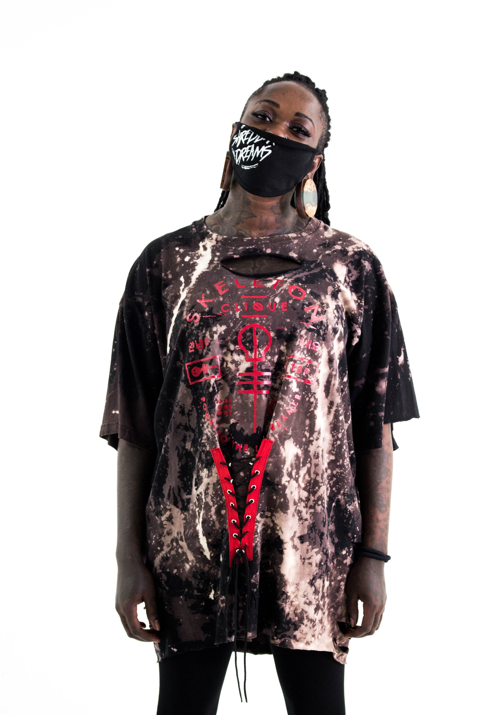 Custom Metal Band Shirt Lace Up Band Shirt Dress Grunge Etsy