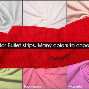 Precut Solid Color Bullet Fabric Strips, 5&quot; x 58&quot; for Headband, Headwraps, Bows