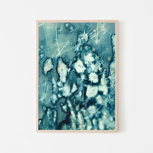 Blue Abstract Botanical Cyanotype Printable Art, WILDSPLASH, Modern Art Coastal Decor