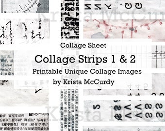 Collage Sheets Digital Download Printable Paper Scraps Junk Journal Scrapbook Art Tear Sheets