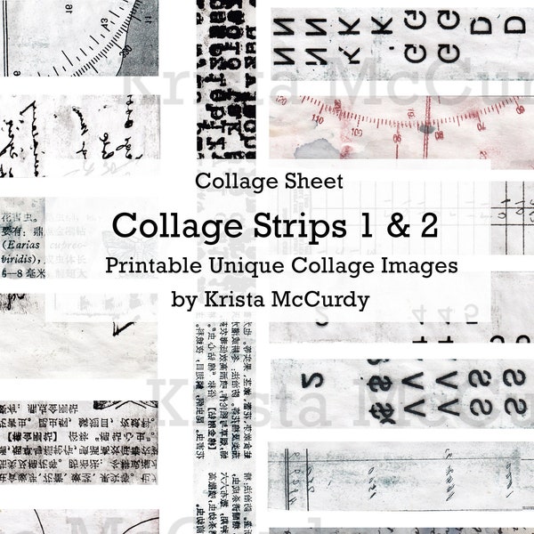 Collage Sheets Digital Download Printable Paper Scraps Junk Journal Scrapbook Art Tear Sheets