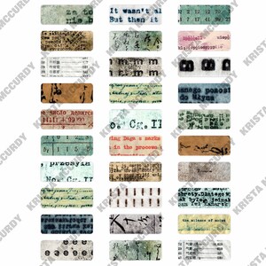 Digital Grunge Typography Junk Journal Ephemera Labels Tags Printable ...