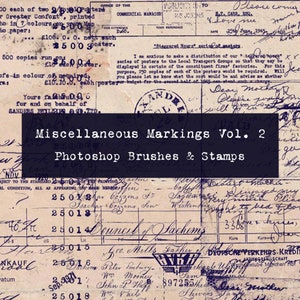 Verschiedene Markierungen Band 2 Photoshop Pinsel und Stempel Vintage Ephemera Clip Art Junk Journal Scrapbook Collage Grafikdesign