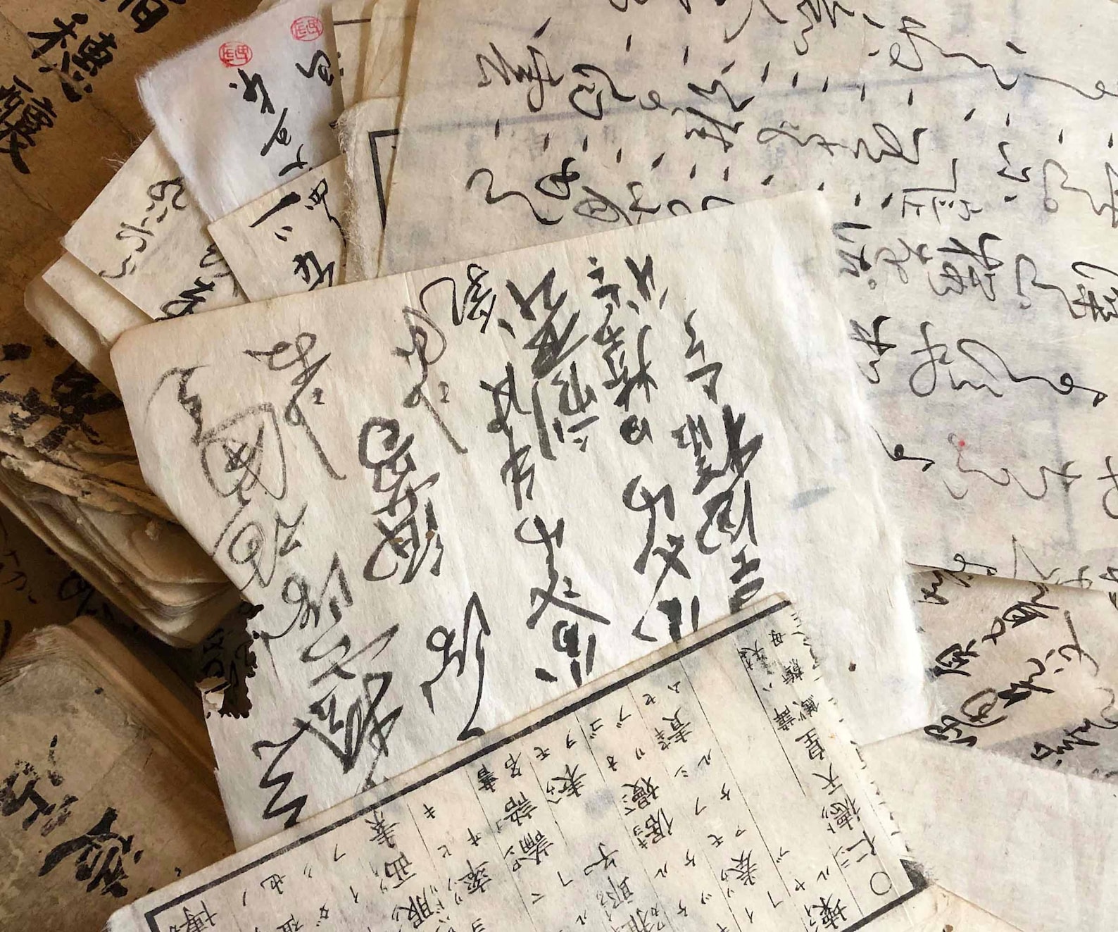Antique Japanese Calligraphy Daifukucho Woodblock Printed Washi Book ...