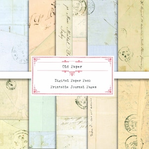 Digitaal papierpakket "Oud papier" Afdrukbare junk-dagboekpagina's Scrapbookpapier, collagevellen Neutrals Art Journal