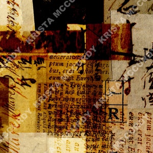 Feuille de collage numérique imprimable n ° 15, page de journal indésirable, papier de scrapbook, téléchargement instantané, typographie, tableau principal de collage, art botanique