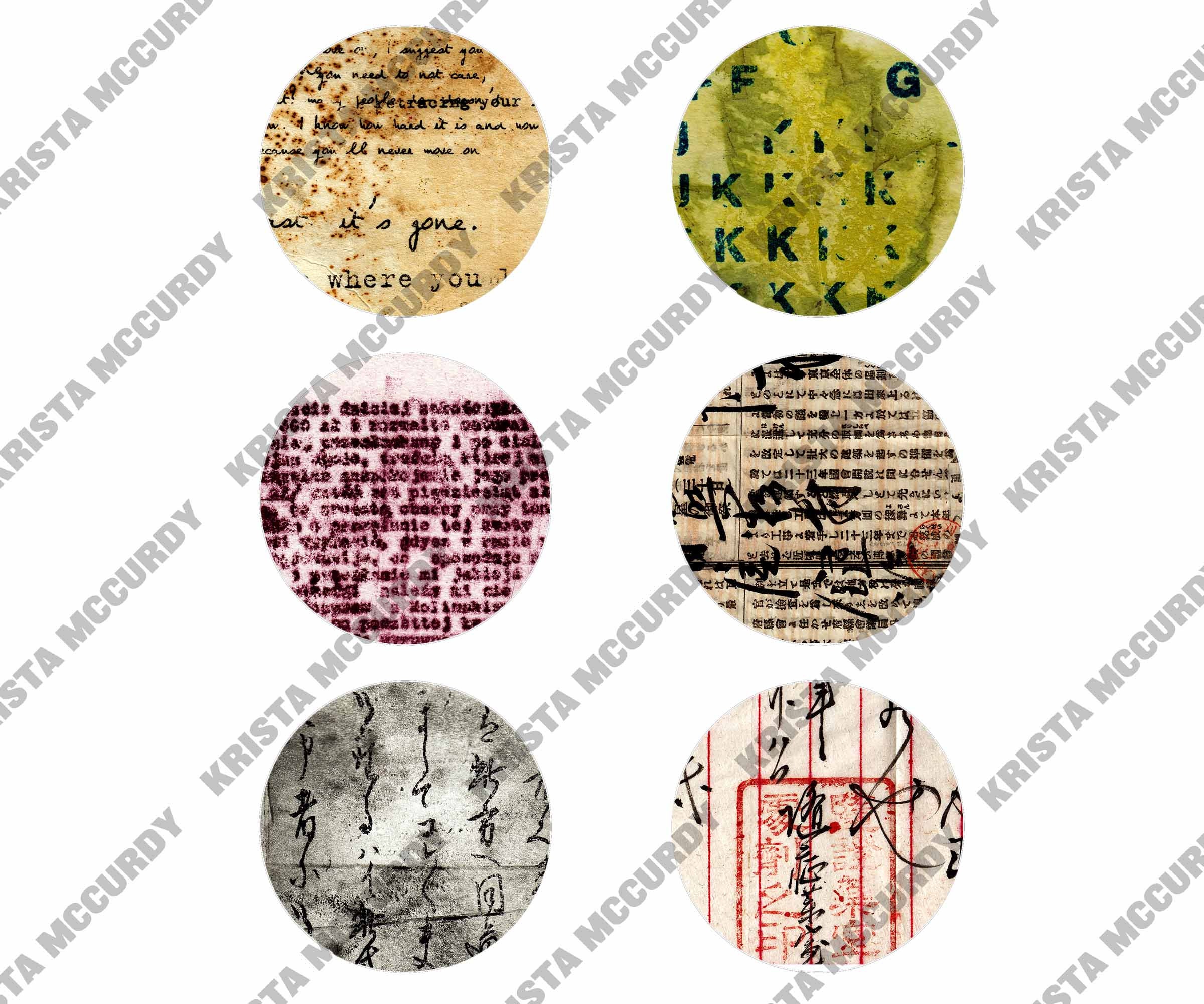 Digital Grunge Typography Junk Journal Ephemera Labels Tags Printable ...