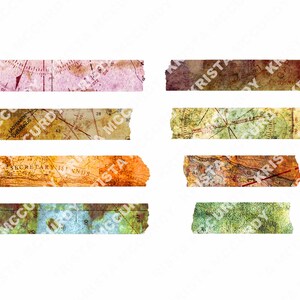 Digital Washi Tape, Printable Washi Strips, GRUNGE MAPS, Grunge Junk ...