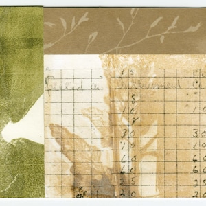 Original Botanical Collage Artwork, DAYS ON LEAVE, Small Mixed Media Art, Works on Paper to Frame