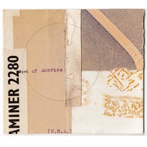 May include: A collage of paper scraps with a circle drawn in pencil and the text "Bank of America (U.S.A.)" in purple ink. The text "MINER 2280" is printed in black on the left side of the image.