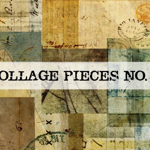 Arkusz kolażu cyfrowego, Ephemera, Strona dziennika śmieci, Papier do scrapbookingu, Natychmiastowe pobieranie, Typografia, Masterboard kolażu, Dziennik artystyczny