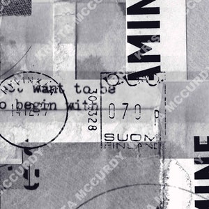 Cyfrowy arkusz kolażu do druku nr 19, strona dziennika śmieci, papier do scrapbookingu, natychmiastowe pobieranie, typografia, tablica masterboard kolaży, dziennik artystyczny