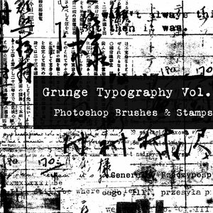 Grunge Typography Vol. 5 Photoshop Brushes & PNGs Digital Art Journaling Junk Journal Scrapbook Clip Art Mixed Media Calligraphy