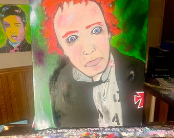 Original Johnny Rotten - John Lydon Acrylic Painting 16x20