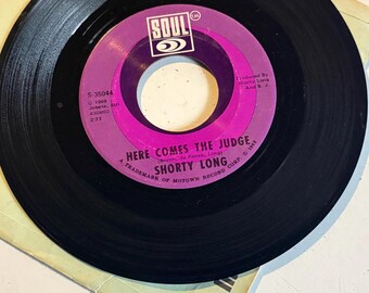 Vintage 1967 Motown Soul 45 RPM – Shorty Long “Here Comes the Judge” / “Sing What You Wanna” –  Original Soul Label Vinyl Record