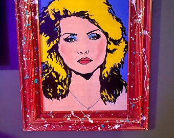 Original Blondie - Debbie Harry Acrylic Painting 17x21 Framed Pop Art