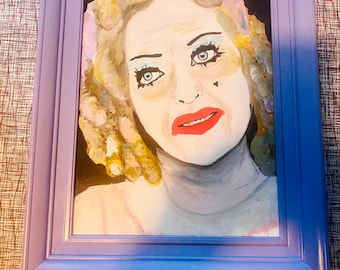 Original Bette Davis - Whatever Happened To Baby Jane Acrylic Painting 12x16 *Frame not included