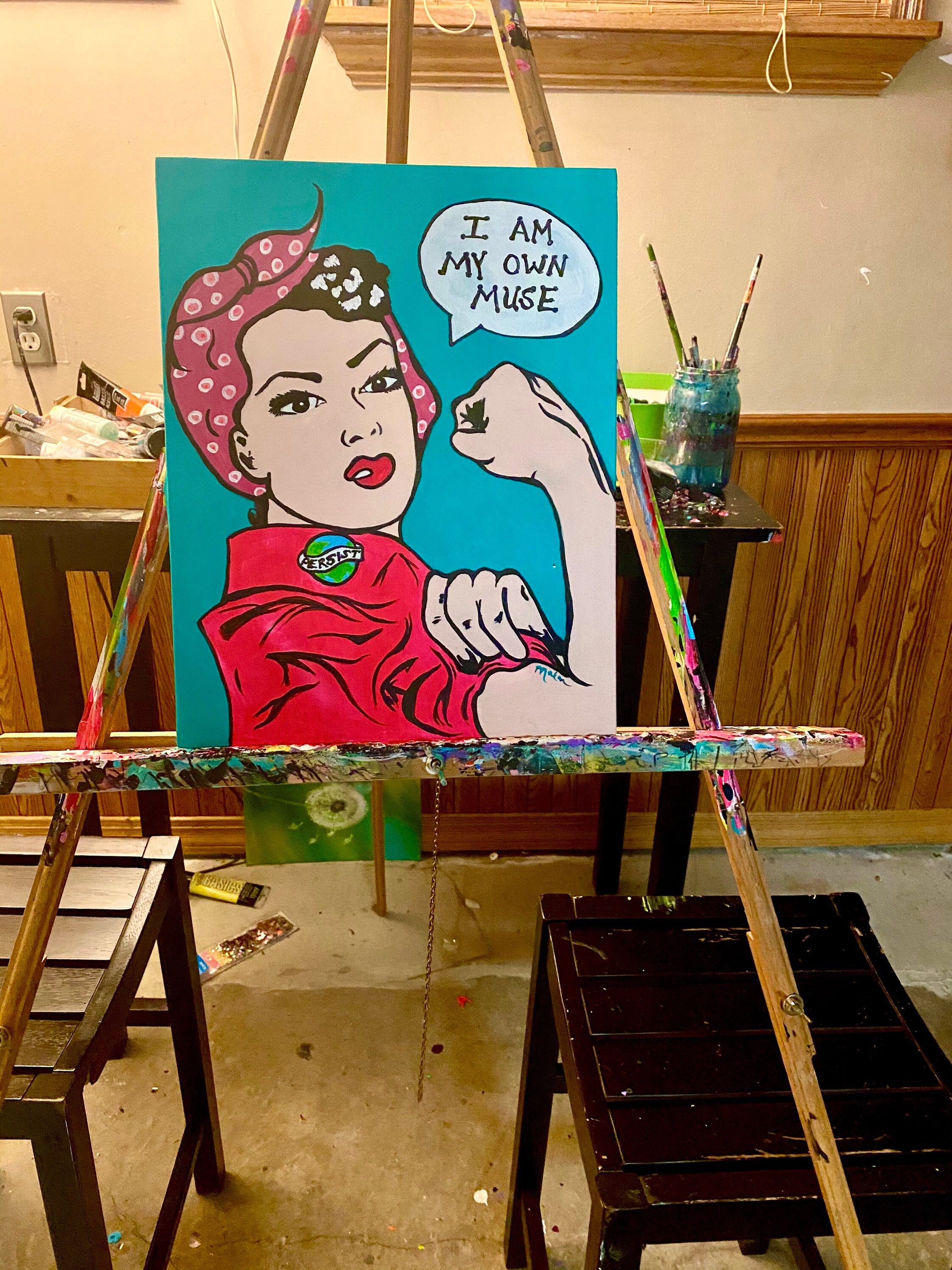 Rosie the Riveter Original Acrylic Painting 11x14 Pop Art Etsy
