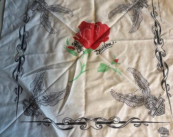 Vintage Usa-made Harley Davidson Bandana - 21” X 21” - Etsy