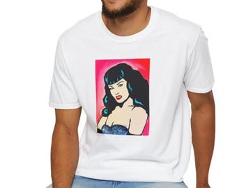 Original Art T-Shirt – Portrait of Bettie Page  | Artist Designed Unisex Tee