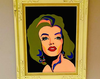 Original Marilyn Monroe Acrylic Painting - Framed - 26x31”