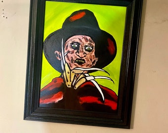 Original Freddy Krueger Acrylic Painting 20x16 Framed